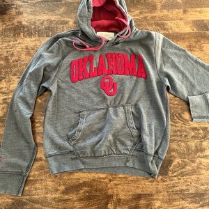 Pressbox Gray and Red Oklahoma university Hoodie